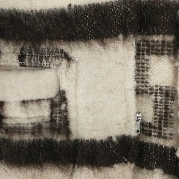 Vintage 70s Wool Jacket Love Birds Hand Crafted South American Woven w Fringe - Picture 9 of 16